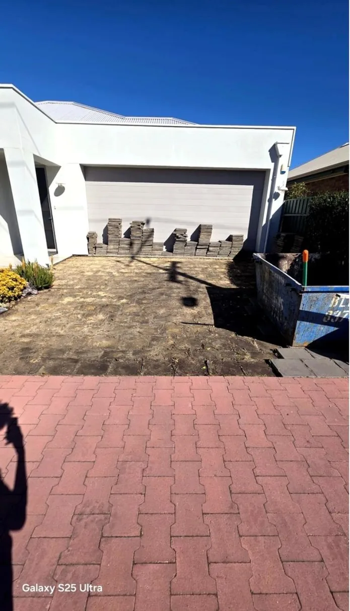 Before: New Charcoal Pavers Driveway - Sealed & Shiny Finish - Adelaide
